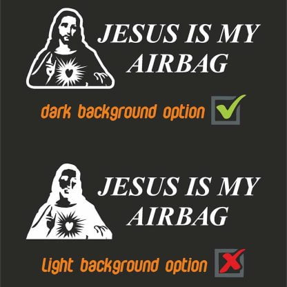 jesus airbag dark background view