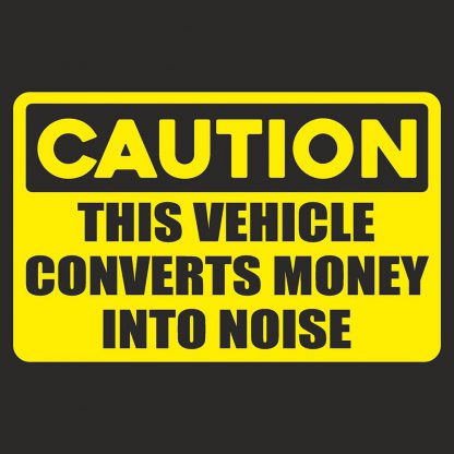 Converts money into noise sticker