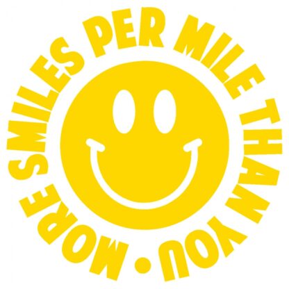 More smiles per mile sticker