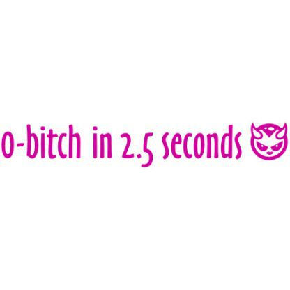 0-bitch in 2.5 seconds sticker