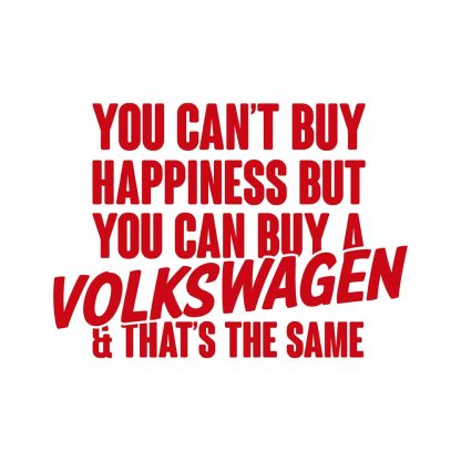 you can't buy happiness vw sticker